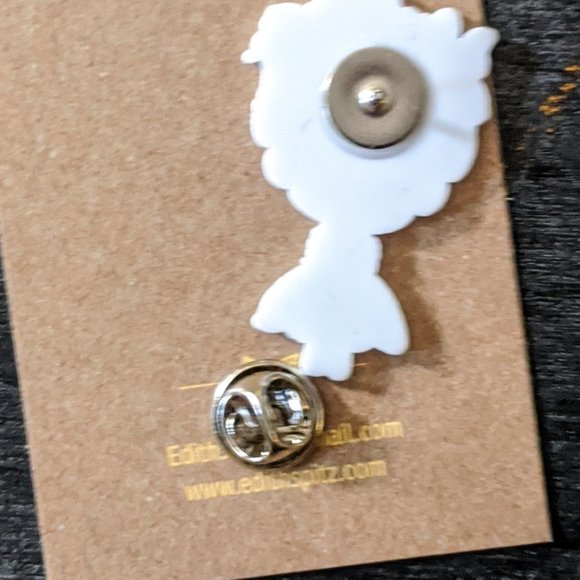 Vintage Style Kitty Cat Acrylic Pin Back - Picture 2 of 2